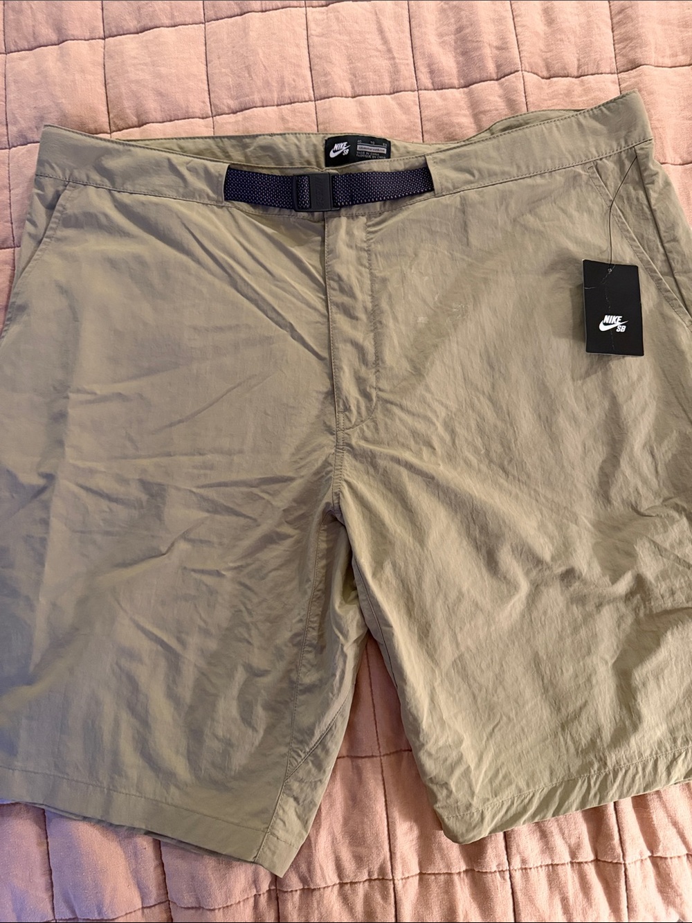 Nike Men's Khaki Athletic Shorts with Belt
